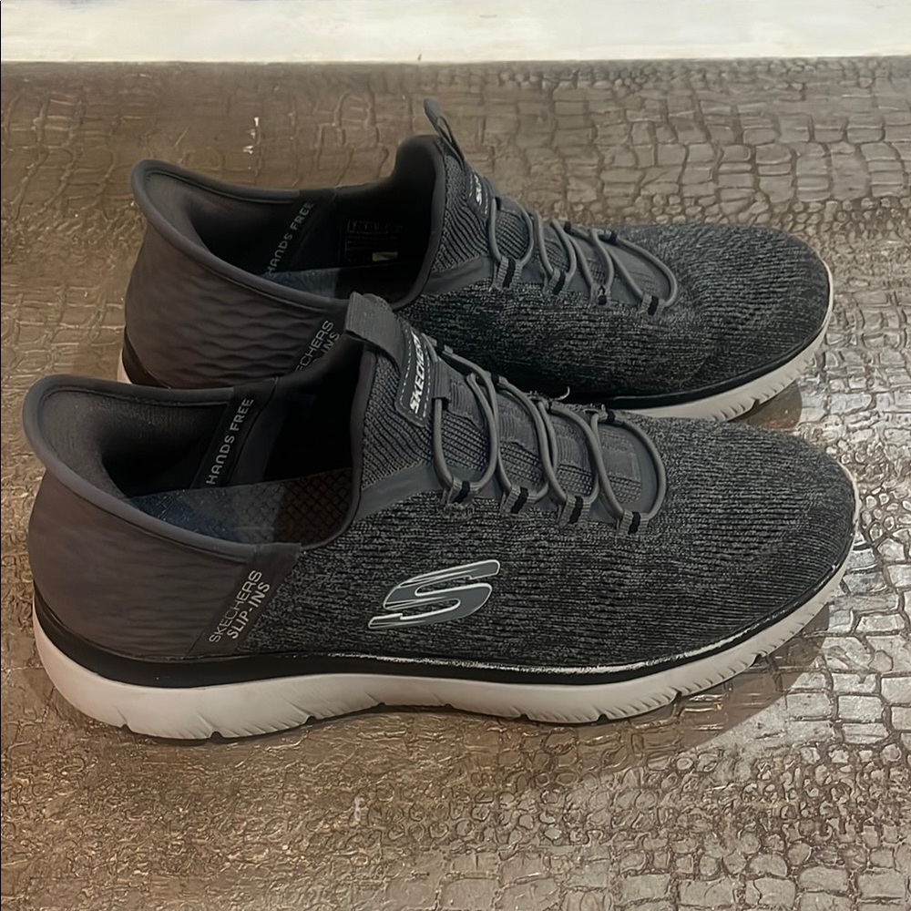 Skechers Slip- Ins Charcoal Gray Athletic Sneakers